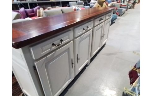 MEUBLE 4P 4T BOIS MASSIF COULEUR CREME