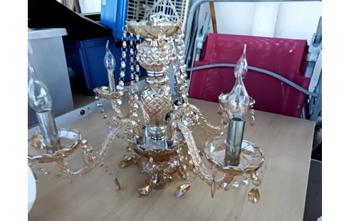 LUSTRE 4 BRANCHES PAMPILLES