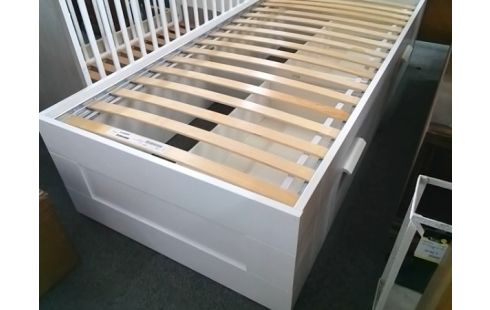 LIT IKEA 90X200 BLANC AVEC 2T ET LATTES