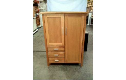 SCHRANK EICHE VOLLHOLZ HELL 2-T 3-SCHUBL.