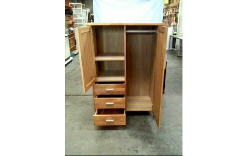 SCHRANK EICHE VOLLHOLZ HELL 2-T 3-SCHUBL.