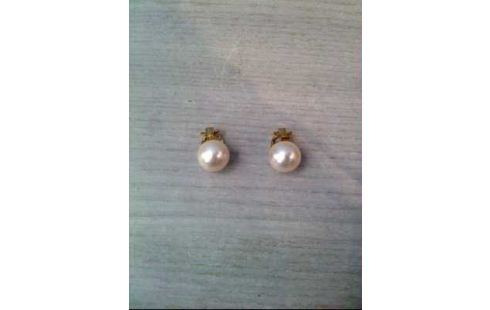 OHRCLIPS 333 GOLD MIT PERLE WEISS