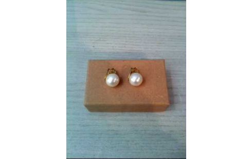 OHRCLIPS 333 GOLD MIT PERLE WEISS