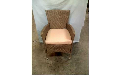 GARTENSTUHL GRAU RATTANOPTIK M. POLSTER