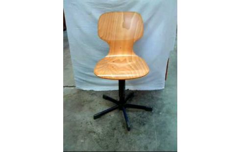 DREHSTUHL HOLZ METALLFUSS VINTAGE