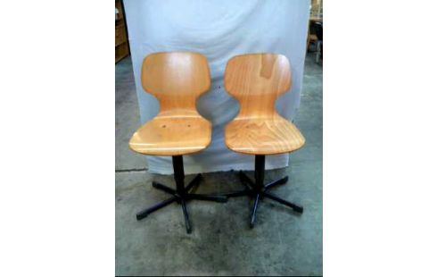 DREHSTUHL HOLZ METALLFUSS VINTAGE