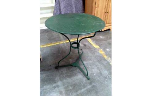 GARTENTISCH METALL GRÜN RUND 3-BEINE