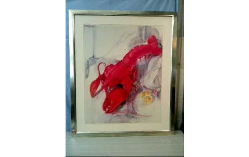 KUNSTDRUCK IM RAHMEN <ROTER HUMMER>