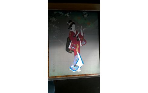 GEISCHA SCHILDERIJ OP ZIJDE