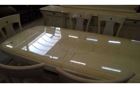 ESSZIMMER MODERN GLÄNZEND CREMEFARBEN