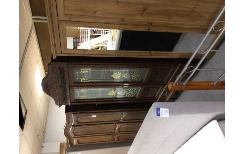 MEUBLE LOOK ART DECO 2 PORTES VITREES 2 TIROIRS