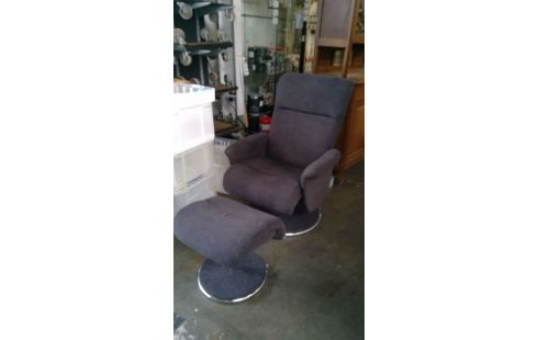 STOEL RELAX/POEF ZWART STOF MODERN