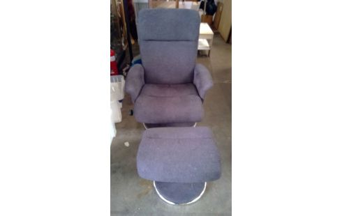 STOEL RELAX/POEF ZWART STOF MODERN