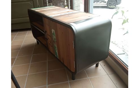 MEUBLE BAS 1 PORTE BOIS METAL