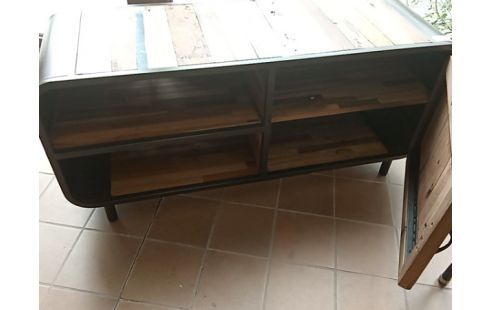 MEUBLE BAS 1 PORTE BOIS METAL