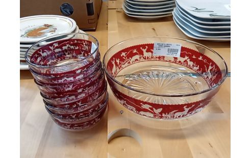 SERVICE A FRUITS VERRE BORDEAU