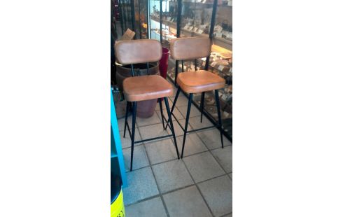 TABOURETS CUIR MAISON DU MONDE LA PAIRE