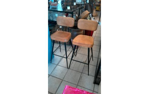 TABOURETS CUIR MAISON DU MONDE LA PAIRE