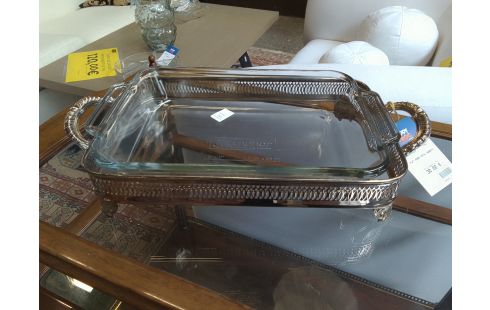 PLAT VERRE METAL ARGENTE