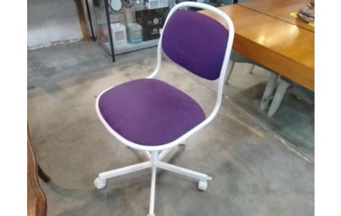 CHAISE DE BUREAU BLANCHE VIOLETTE
