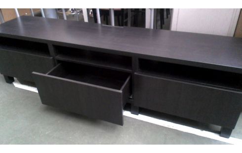 MEUBLE TELE IKEA FONCE BRUN 3 TIROIRS