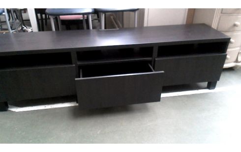 MEUBLE TELE IKEA FONCE BRUN 3 TIROIRS