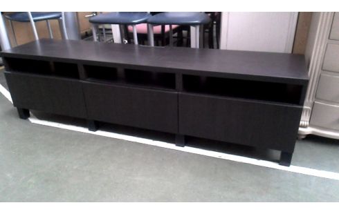 MEUBLE TELE IKEA FONCE BRUN 3 TIROIRS