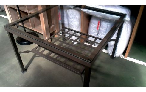 TABLE DE SALON IKEA BRUN METAL GLACE