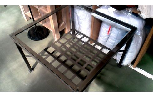 TABLE DE SALON IKEA BRUN METAL GLACE