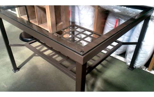 TABLE DE SALON IKEA BRUN METAL GLACE