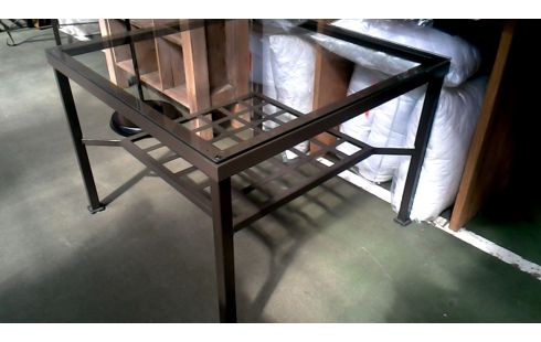 TABLE DE SALON IKEA BRUN METAL GLACE