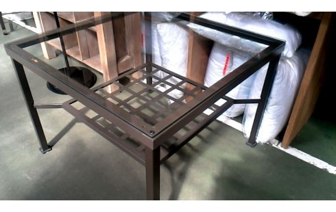 TABLE DE SALON IKEA BRUN METAL GLACE