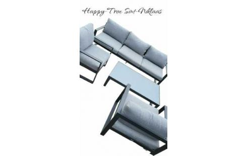 TUINSET VINCI ALUMINIUM GRIJS STOF OPAAL GLAS