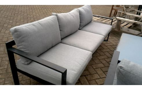 TUINSET VINCI ALUMINIUM GRIJS STOF OPAAL GLAS