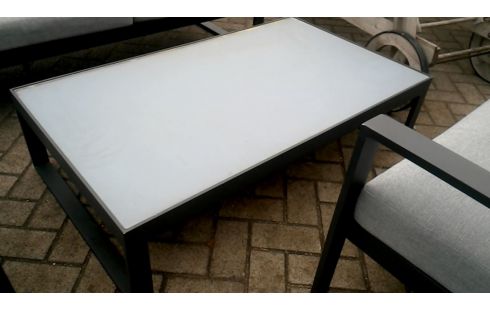 TUINSET VINCI ALUMINIUM GRIJS STOF OPAAL GLAS