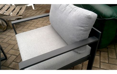 TUINSET VINCI ALUMINIUM GRIJS STOF OPAAL GLAS