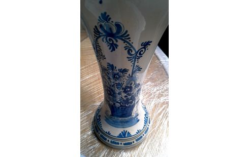 DECKELVASE DELFT WEISS BLAU