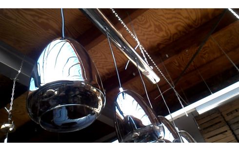 HÄNGELAMPE AST CHROM GETÖNT EIS