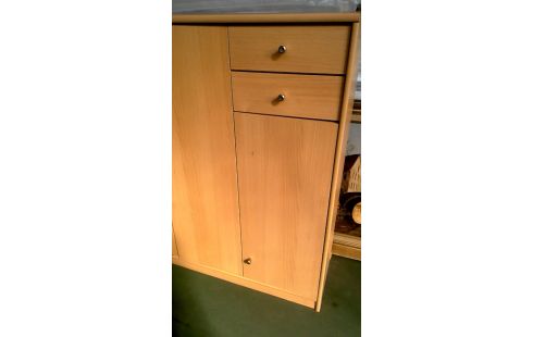 CAISSON 3 PORTES 2 TIROIRS FRENE LOOK