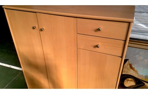 CAISSON 3 PORTES 2 TIROIRS FRENE LOOK