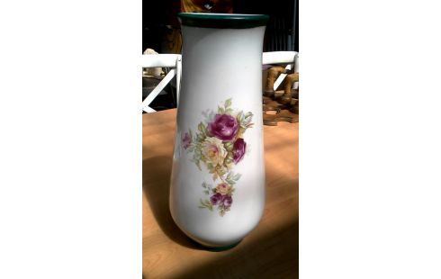 VASE ANTIK WEISS PORZELLAN BLUME