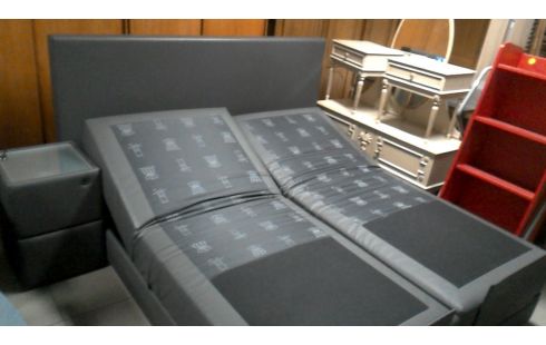 BETT 180X200 ELEKTRISCH GRAU KUNSTLEDER