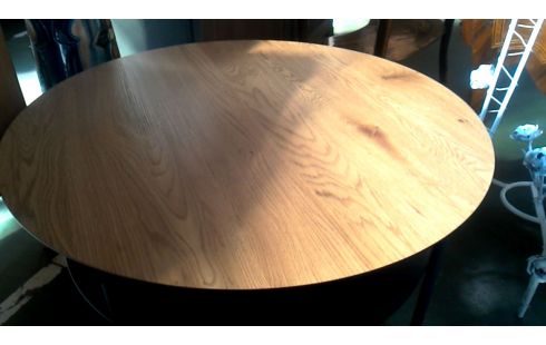 MESA DE SALÓN REDONDO NEGRO MET, , MADERA LOOK
