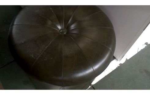 POUF ROND VERTE SIMILI CUIR