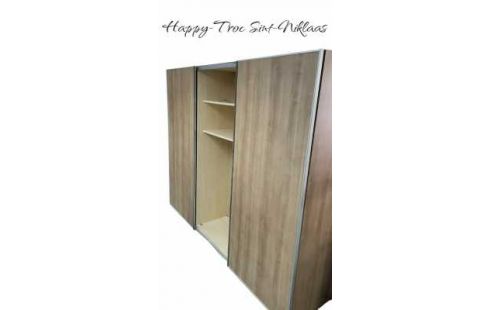 KLEIDERSCHRANK 1 2 TÜREN VERSCHIEBBAR NUSSBAUM LOOK