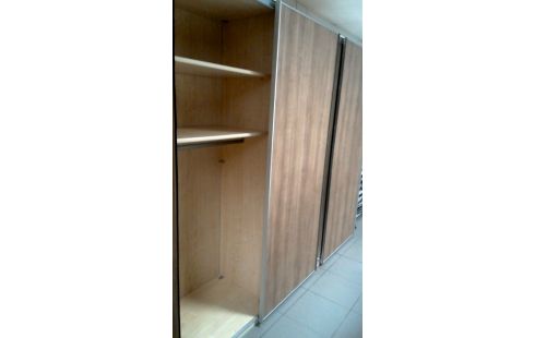 KLEIDERSCHRANK 1 2 TÜREN VERSCHIEBBAR NUSSBAUM LOOK