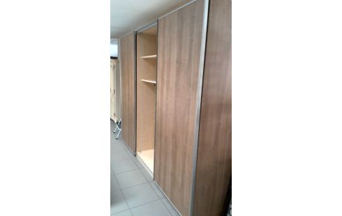KLEIDERSCHRANK 1 2 TÜREN VERSCHIEBBAR NUSSBAUM LOOK