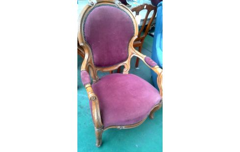 CHAISE BRANCHE BORDEAUX TISSU L UNITE