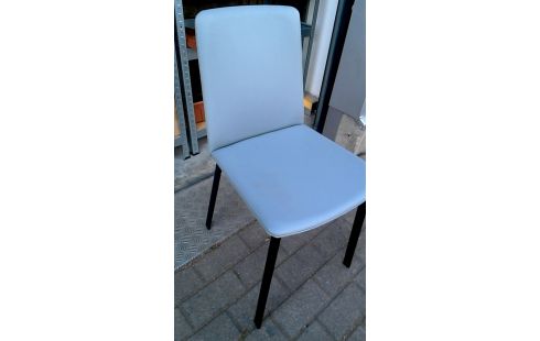 4 STÜHLE, , KÜCHE SCHWARZ METALL GRAU KUNSTLEDER