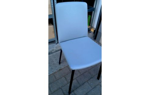 4 STÜHLE, , KÜCHE SCHWARZ METALL GRAU KUNSTLEDER